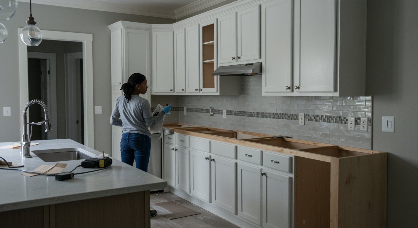 Professional remodeling team renovating a luxury Austin kitchen with premium finishes.